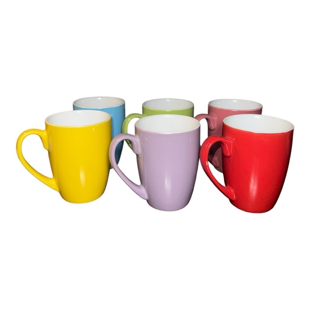 Home Basics 6 Piece Daisy Floral Ceramic 11 Ounce Mug Set - Picture 4 of 8